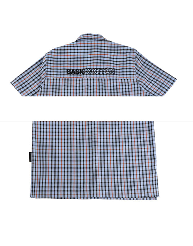 베이직 코튼(BASIC COTTON) BASIC Check Shirts (스카이 블루)