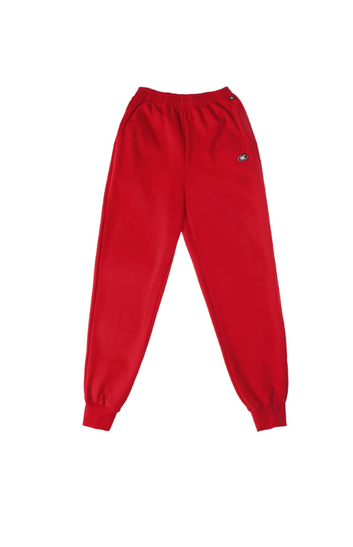 ベーシックコットン(BASIC COTTON) Color Logo Pants (レッド)