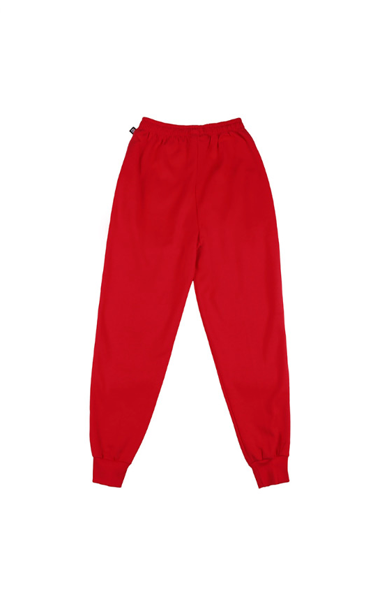 ベーシックコットン(BASIC COTTON) Color Logo Pants (レッド)