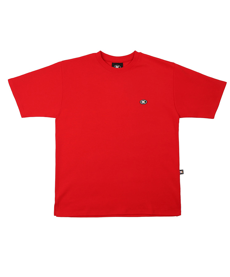 ベーシックコットン(BASIC COTTON) Color Logo T-Shirt (レッド)