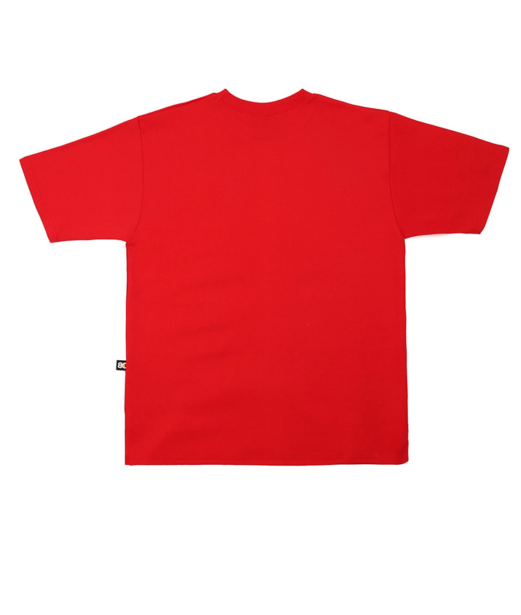 ベーシックコットン(BASIC COTTON) Color Logo T-Shirt (レッド)