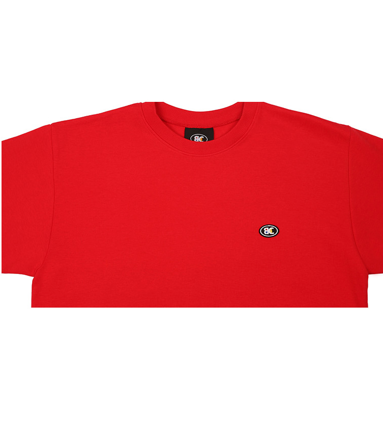 ベーシックコットン(BASIC COTTON) Color Logo T-Shirt (レッド)