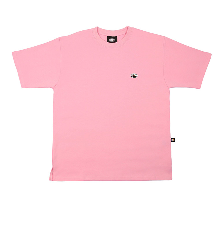 ベーシックコットン(BASIC COTTON) Color Logo T-Shirt (ピンク)