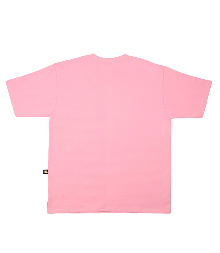 ベーシックコットン(BASIC COTTON) Color Logo T-Shirt (ピンク)