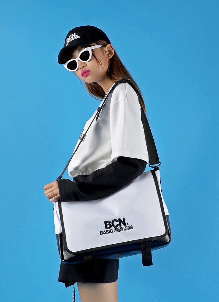 ベーシックコットン(BASIC COTTON) BCN Combi Messenger Bag (ホワイト)
