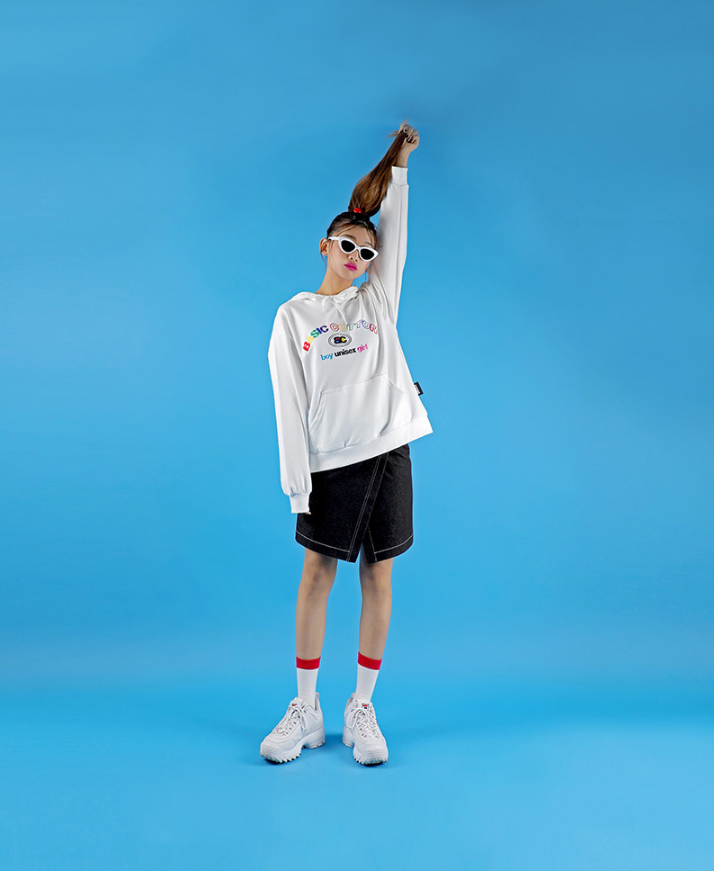 ベーシックコットン(BASIC COTTON) Basic Denim Skirt (ブラック)