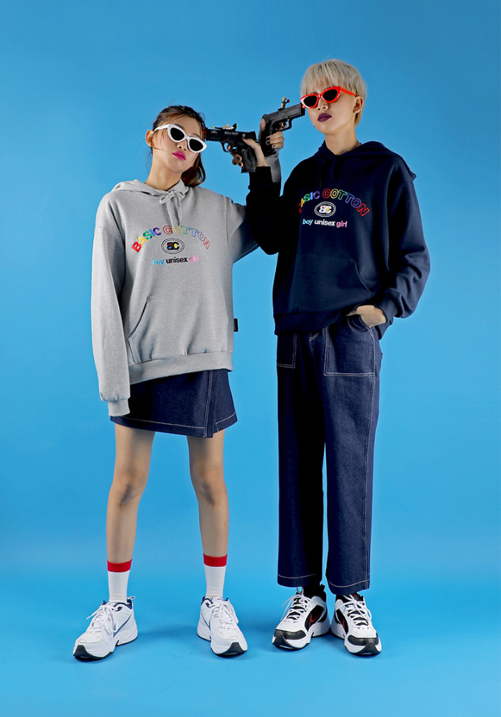 ベーシックコットン(BASIC COTTON) Basic Denim Skirt (ネイビー)