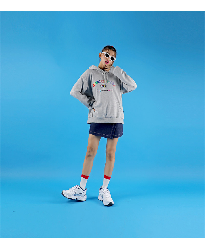 ベーシックコットン(BASIC COTTON) Basic Denim Skirt (ネイビー)