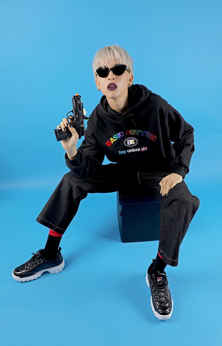 베이직 코튼(BASIC COTTON) Basic Color Hoodie (블랙)