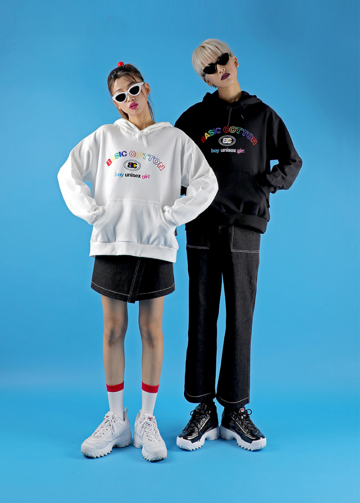 베이직코튼(BASIC COTTON) Basic Color Hoodie (화이트)