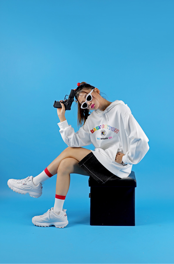 베이직코튼(BASIC COTTON) Basic Color Hoodie (화이트)