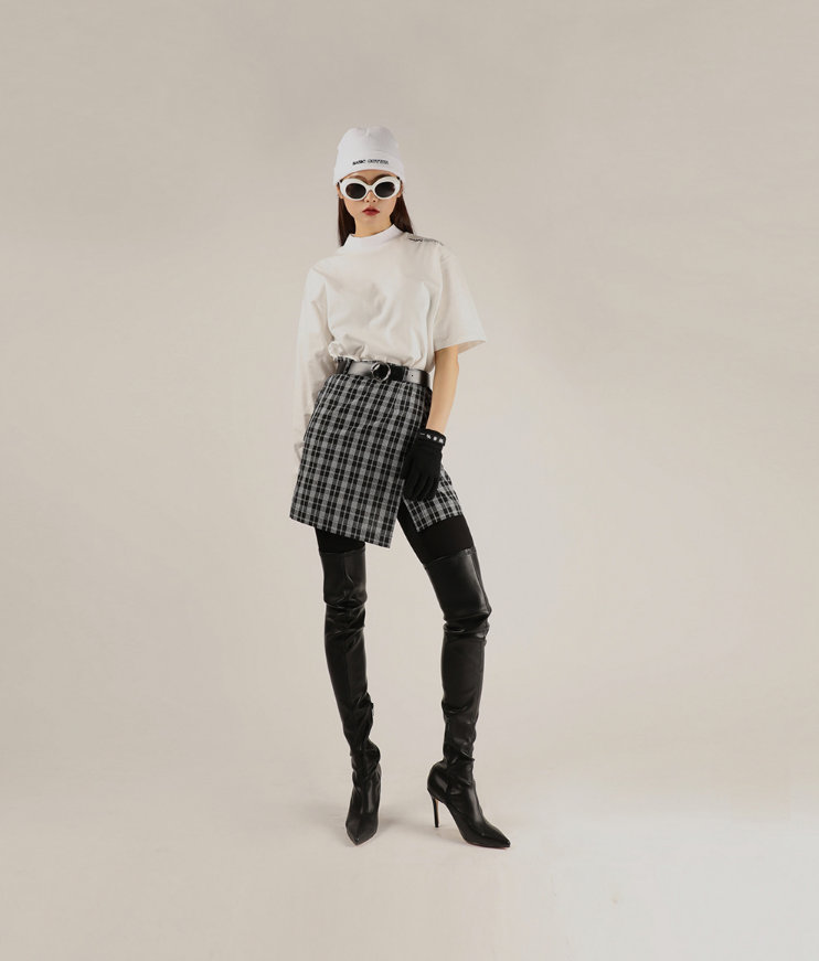 ベーシックコットン(BASIC COTTON) Basic Skirt (チェック)