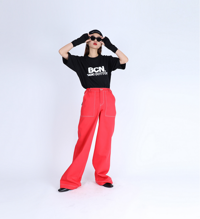 베이직코튼(BASIC COTTON) Basic Stitch Pants (레드)