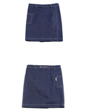ベーシックコットン(BASIC COTTON) Basic Denim Skirt (ネイビー)
