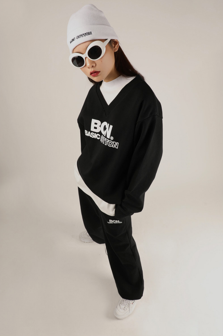 ベーシックコットン(BASIC COTTON) BCN Stalling Sweatshirt (ブラック)