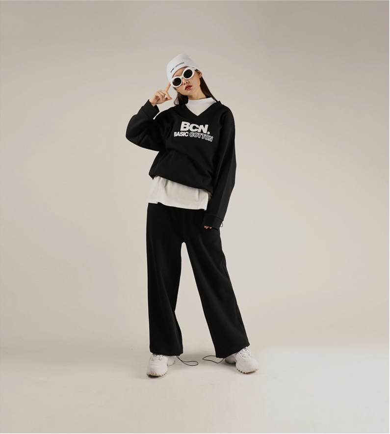 ベーシックコットン(BASIC COTTON) BCN Stalling Sweatshirt (ブラック)