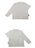ベーシックコットン(BASIC COTTON) Basic Long Half Sleeve Shirt (ホワイト)