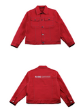 ベーシックコットン(BASIC COTTON) Basic Stitch Jacket (レッド)