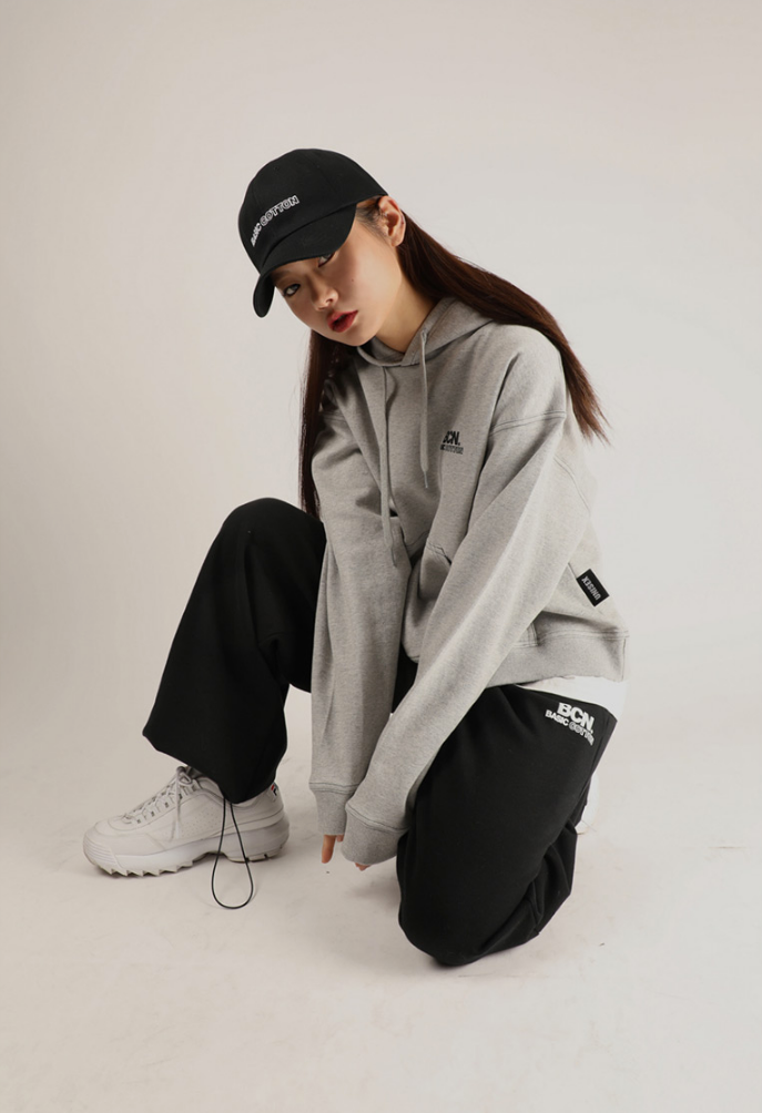 ベーシックコットン(BASIC COTTON) BCN Stitch Hoodie (グレー)