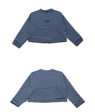 ベーシックコットン(BASIC COTTON) Basic Stripe Sweatshirt (ブルー)
