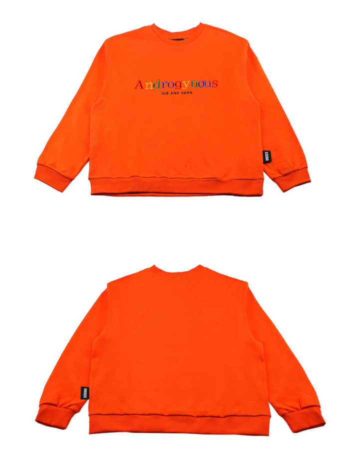 ベーシックコットン(BASIC COTTON) Androgynous Sweatshirt (オレンジ)