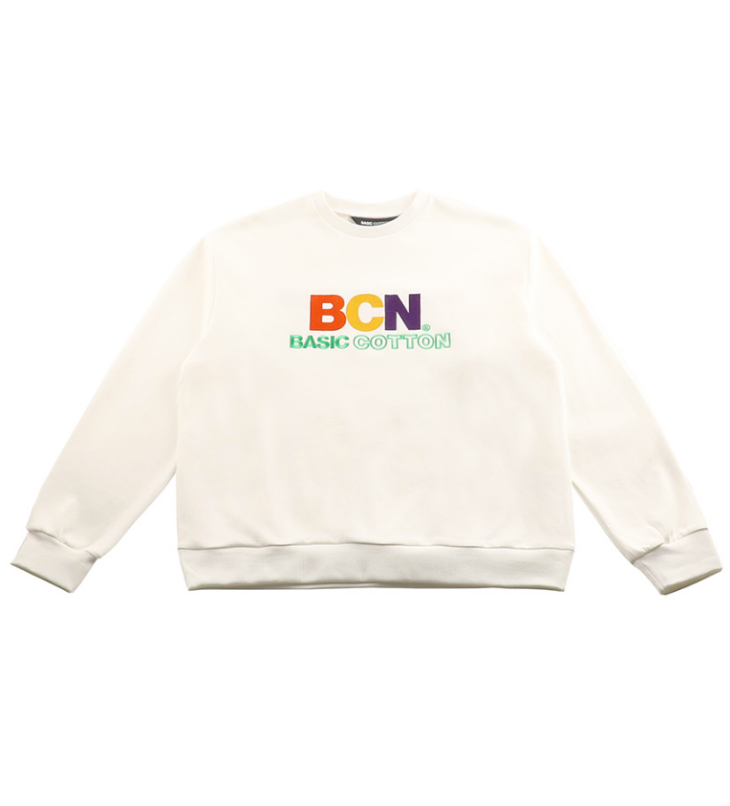 ベーシックコットン(BASIC COTTON) BCN COLOR Sweatshirt (WHITE)