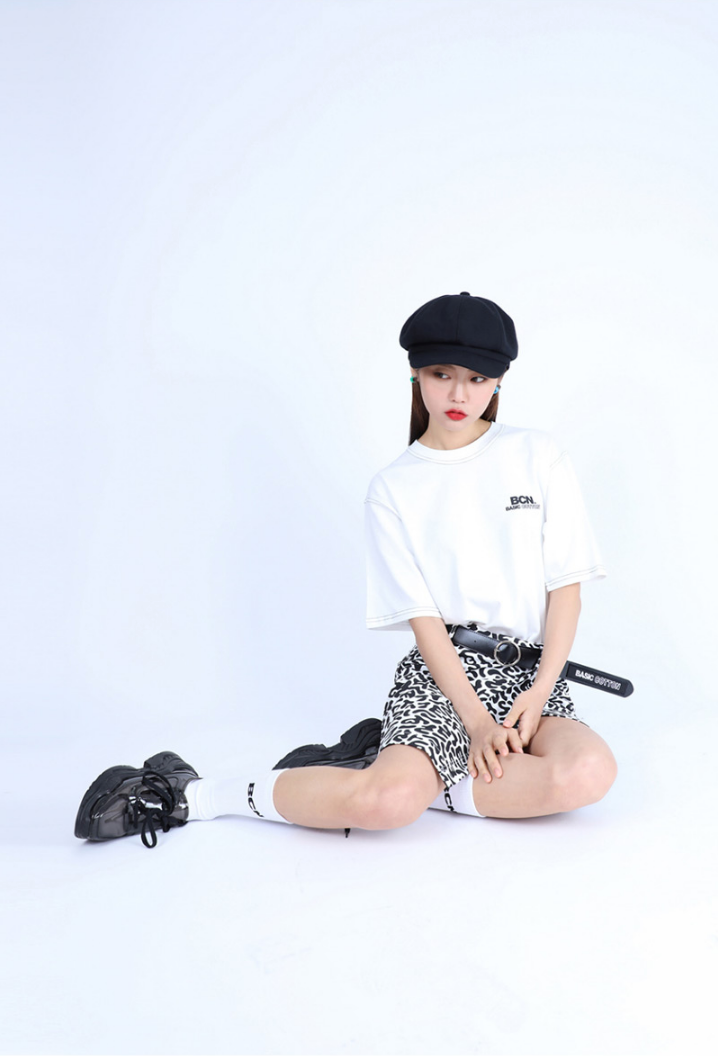 ベーシックコットン(BASIC COTTON) BCN STITCH HALF TOP WHITE