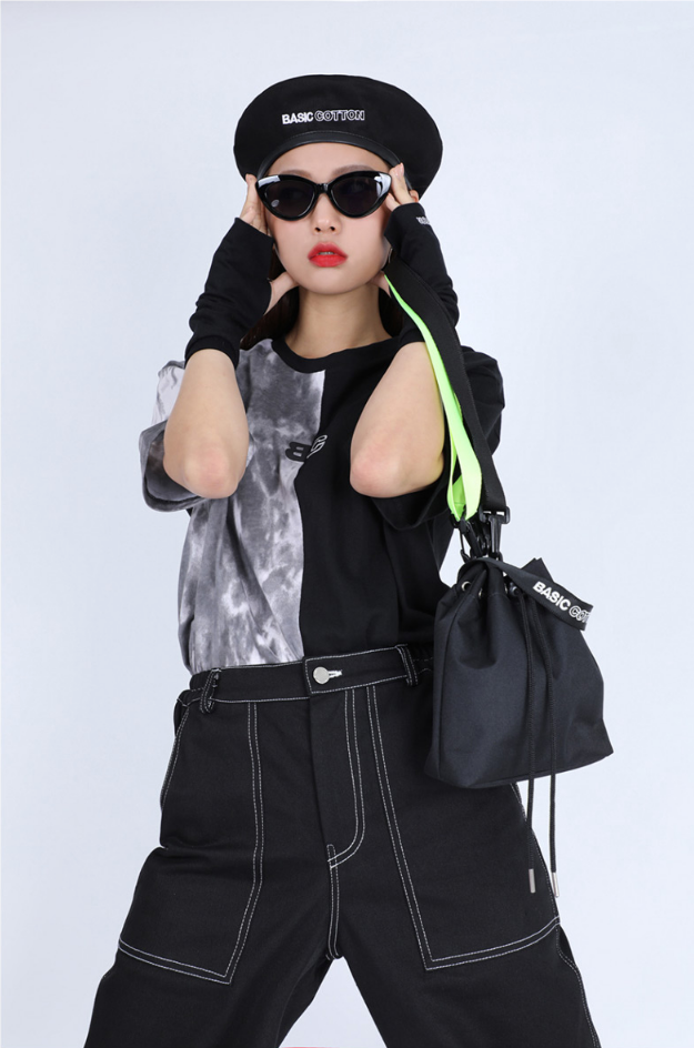 ベーシックコットン(BASIC COTTON) Basic reversible Beret (ブラック)