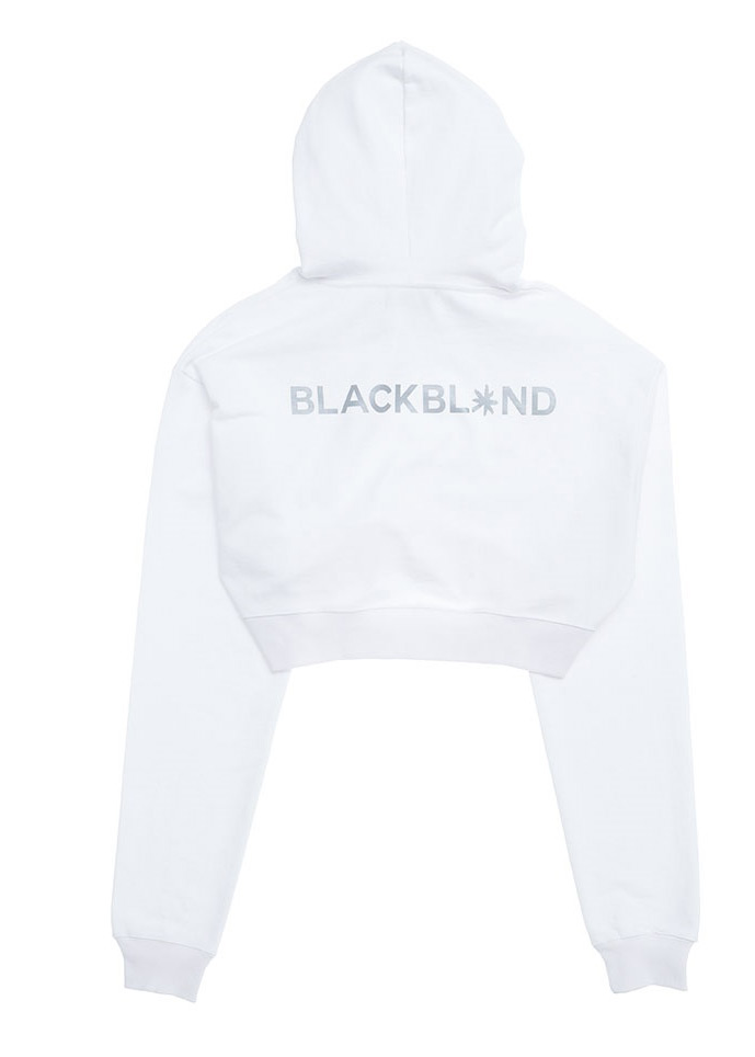 ブラックブロンド(BLACKBLOND) BBD Reflection Logo Crop Hoodie (White)