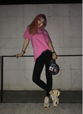 ブラックブロンド(BLACKBLOND) BBD Basic Border Logo Tee (Pink)