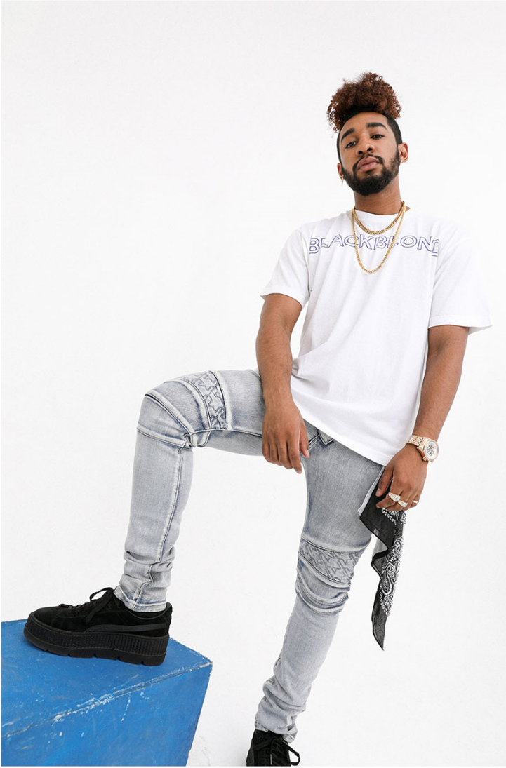 ブラックブロンド(BLACKBLOND) BBD Basic Border Logo Tee (White)