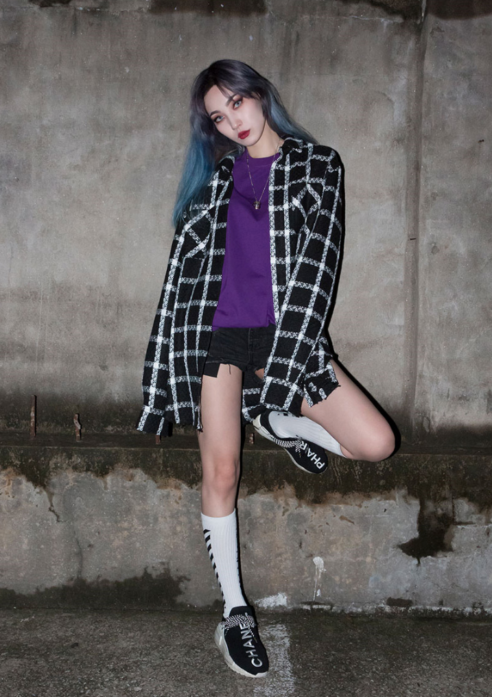 ブラックブロンド(BLACKBLOND) BBD Plaid Tweed Shirt (Black)