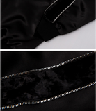 ブラックブロンド(BLACKBLOND) BBD Zip Velvet Armed Sukajan Jacket (Black)