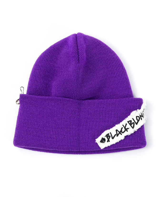 ブラックブロンド(BLACKBLOND) BBD Side Patch Long Beanie (Purple)