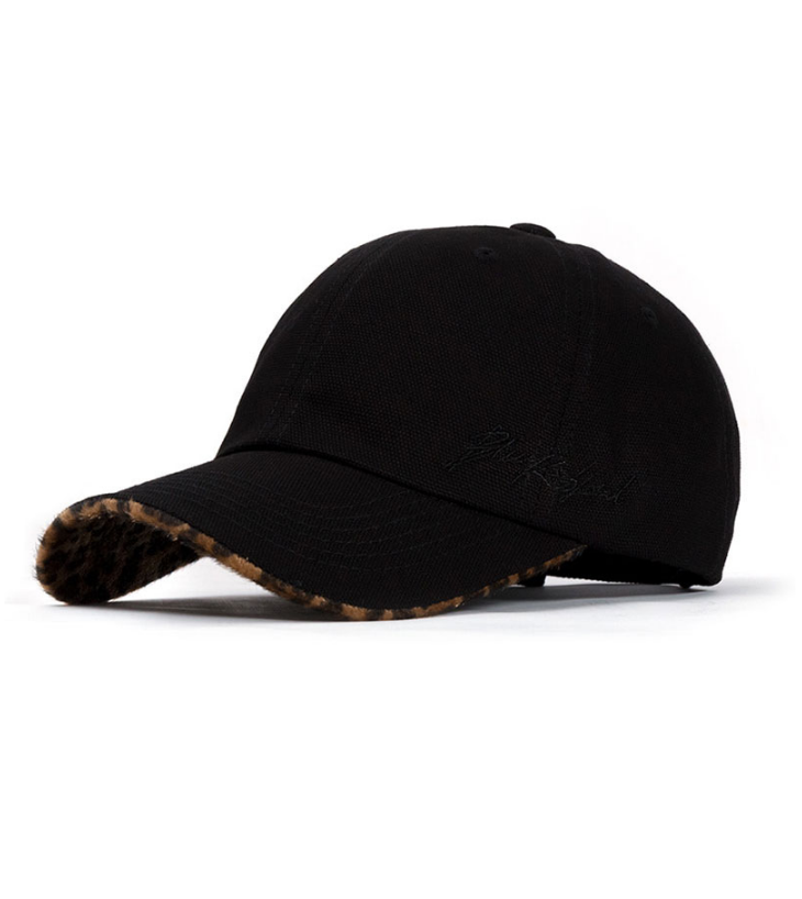 ブラックブロンド(BLACKBLOND) BBD Script Logo Calf Leopard Cap (Black/Brown)