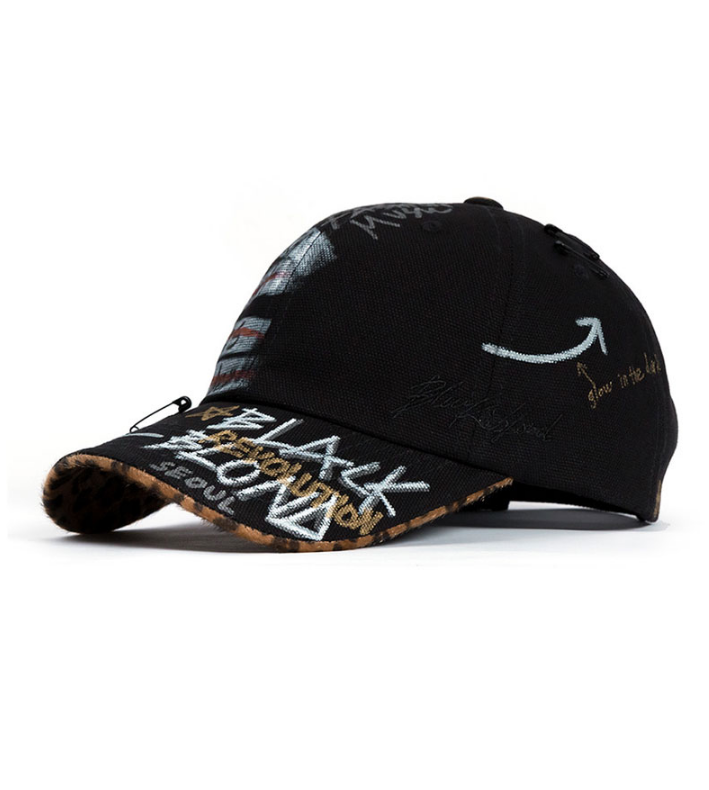 ブラックブロンド(BLACKBLOND) BBD Calf Leopard Ghost Graffiti Cap (Black/Brown)