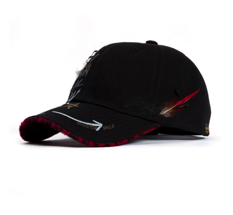 ブラックブロンド(BLACKBLOND) BBD Calf Leopard Phantom Graffiti Cap (Black/Red)