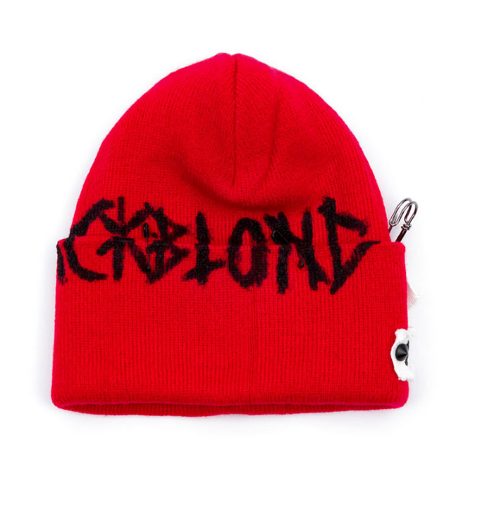 ブラックブロンド(BLACKBLOND) BBD Graffiti Logo Patch Beanie (Red)
