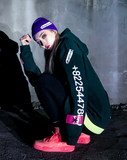 ブラックブロンド(BLACKBLOND) BBD Graffiti Number Hoodie (グリーン)