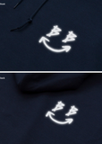 ブラックブロンド(BLACKBLOND) BBD Reflective Smile Logo Hoodie (ネイビー)