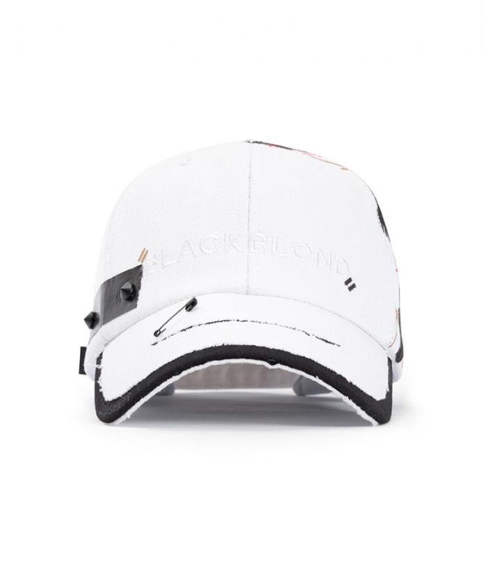 ブラックブロンド(BLACKBLOND) BBD Solid Oxford 7 Sins Graffiti Cap (ホワイト)