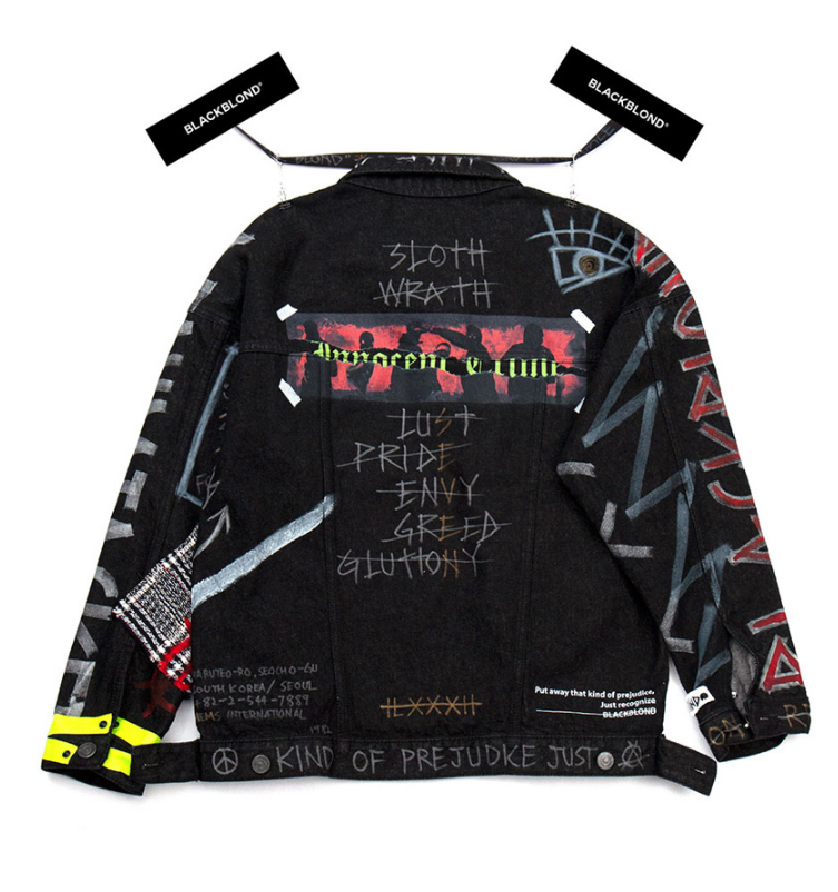 ブラックブロンド(BLACKBLOND)BBD Innocent Graffiti Denim Jacket (ブラック)