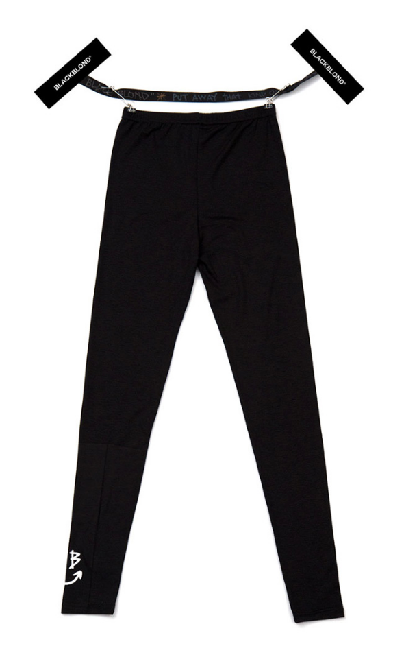 ブラックブロンド(BLACKBLOND) BBD Smile Logo Leggings (ブラック/ホワイト)