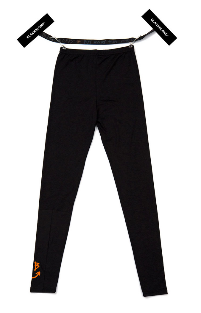 ブラックブロンド(BLACKBLOND) BBD Smile Logo Leggings (Black/Neon Orange)