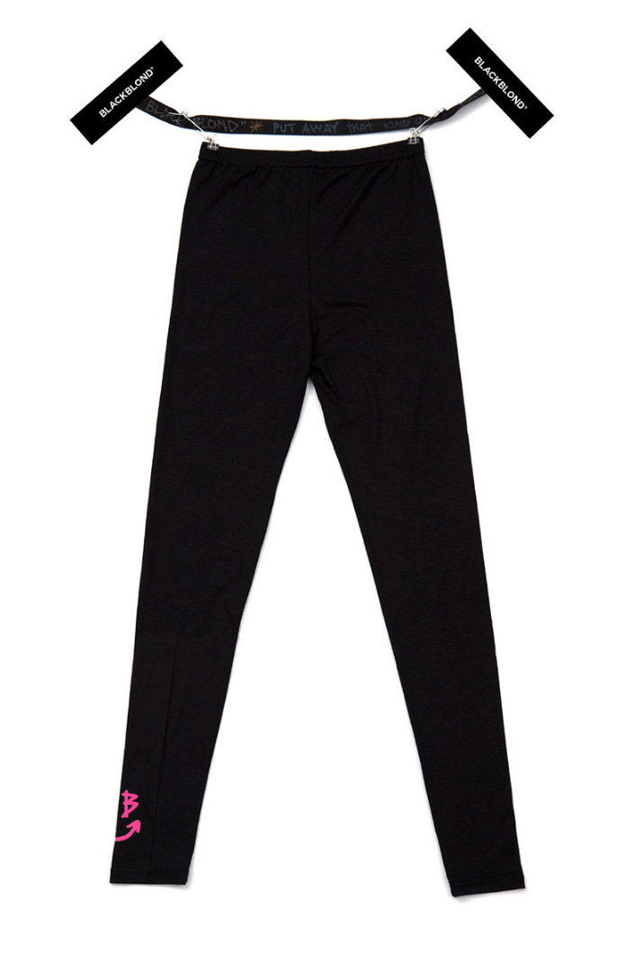 ブラックブロンド(BLACKBLOND) BBD Smile Logo Leggings (Black/Neon Pink)