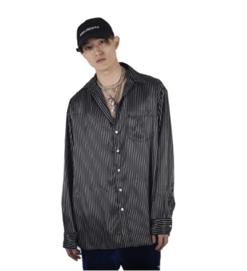 クーデグレース(Coup de grace) SILKY OVERSIZED SHIRT (BLACK)