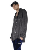 クーデグレース(Coup de grace) SILKY OVERSIZED SHIRT (BLACK)