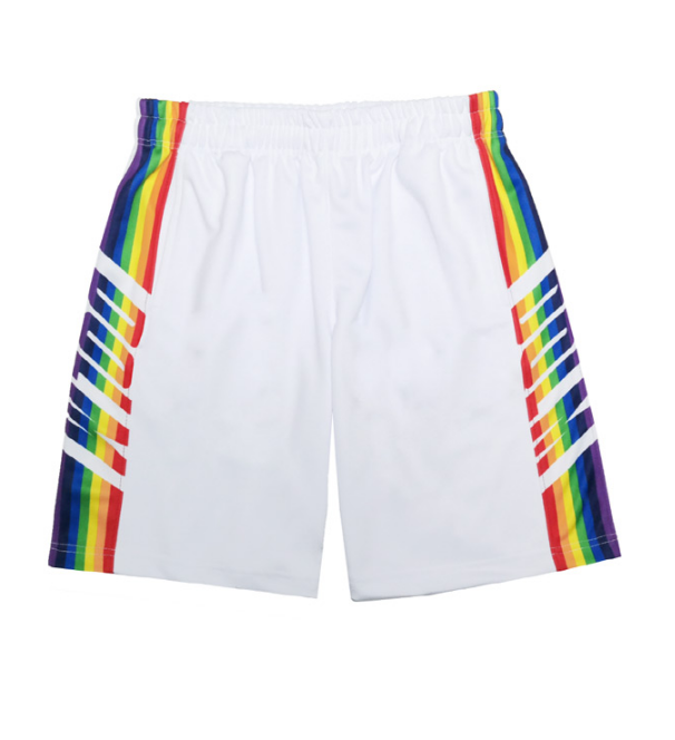 ドルム (DoLM) Rainbow line shorts White