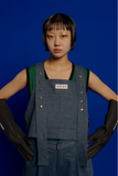 イーエスシースタジオ(ESC STUDIO) Button denim vest (blue)