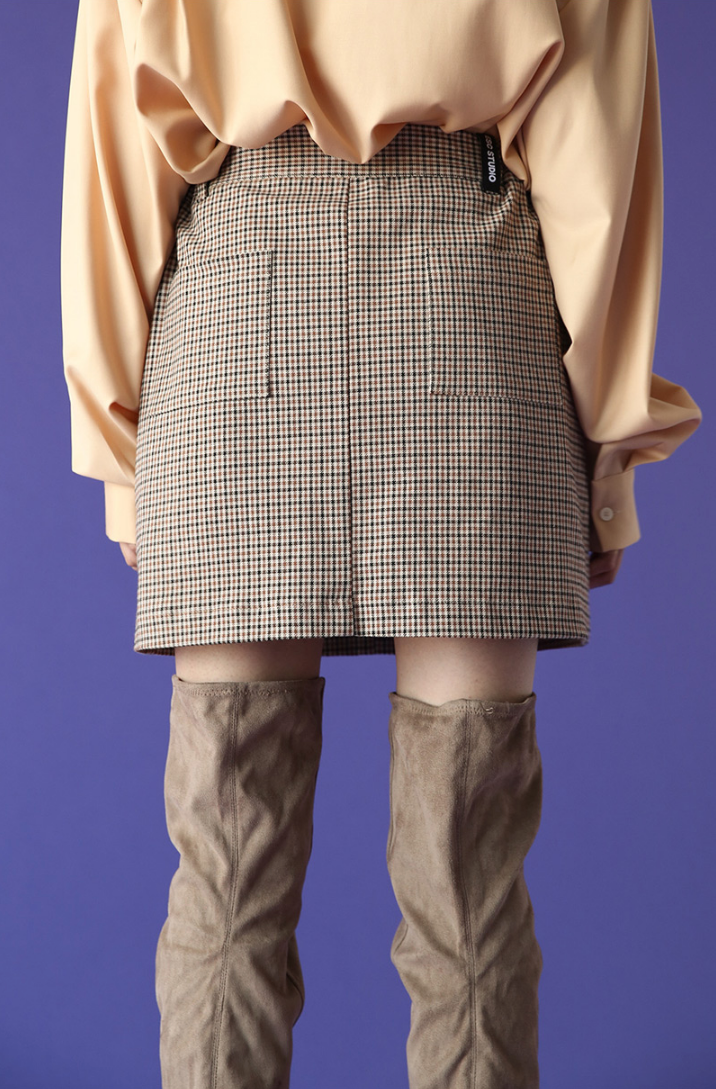 イーエスシースタジオ(ESC STUDIO) Pocket layered skirt (check)